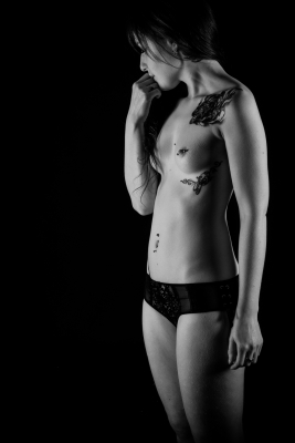 Ancre-moi II tatouage portrait noir et blanc