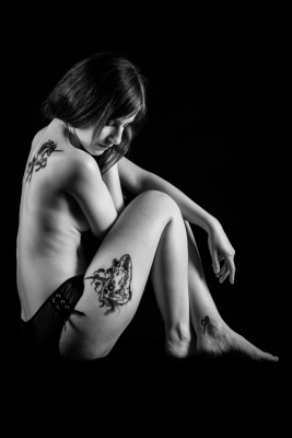 Ancre-moi II tatouage portrait noir et blanc
