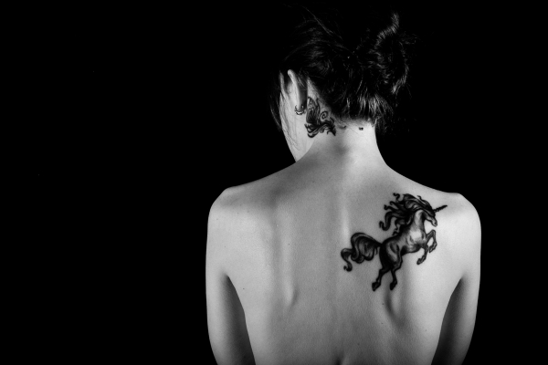 Ancre-moi II tatouage portrait noir et blanc