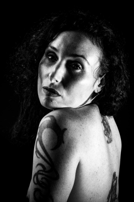 Ancre-moi II tatouage portrait noir et blanc