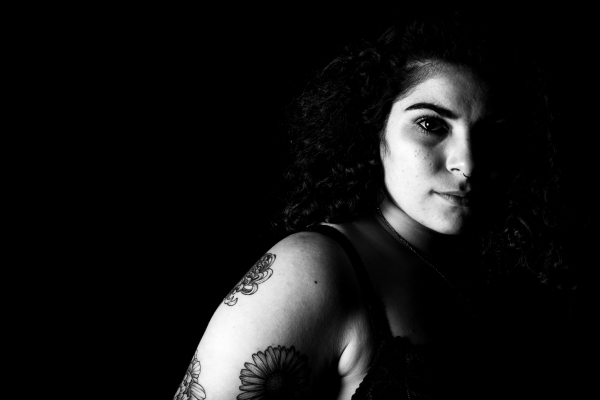 Ancre-moi II tatouage portrait noir et blanc