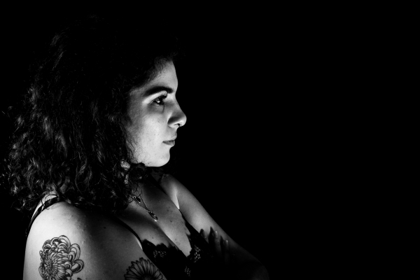 Ancre-moi II tatouage portrait noir et blanc