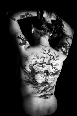 Ancre-moi II tatouage portrait noir et blanc